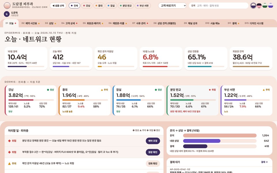 도담결 피부과 LAYER 화면