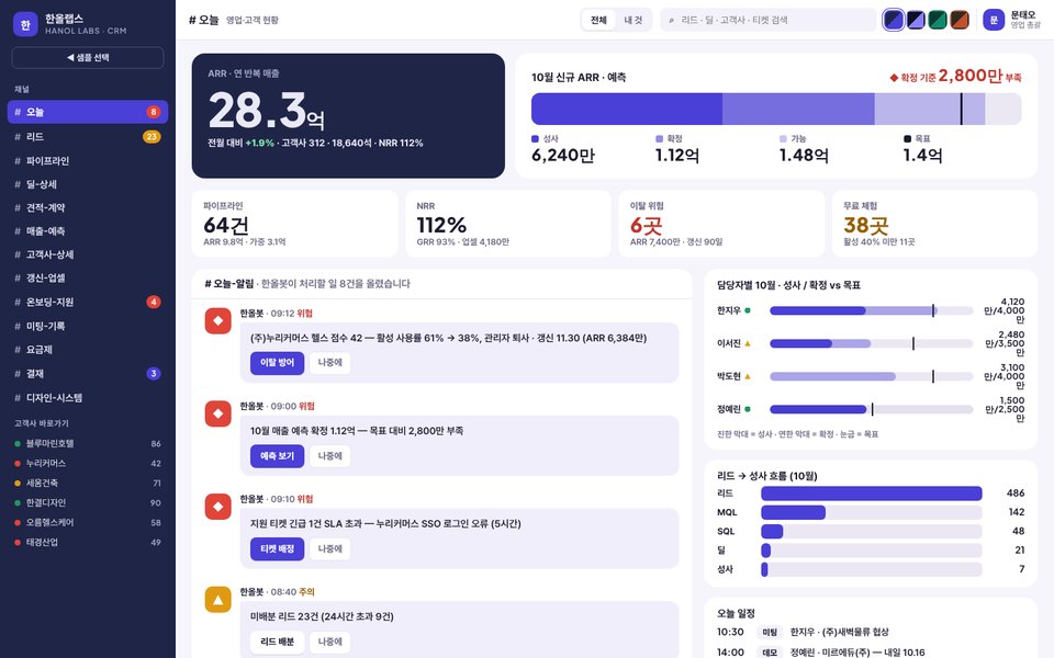 한올랩스 THREAD 화면