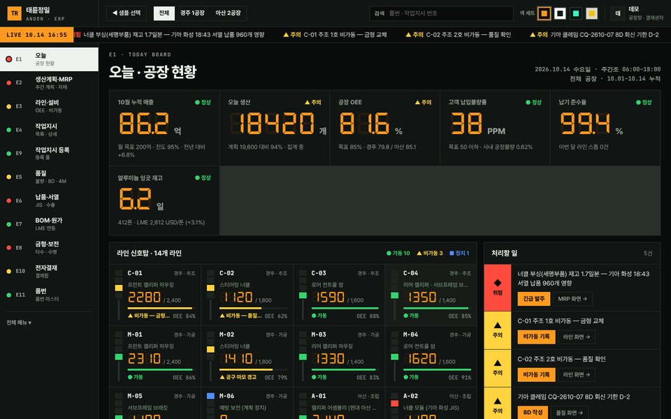 태륜정밀 화면